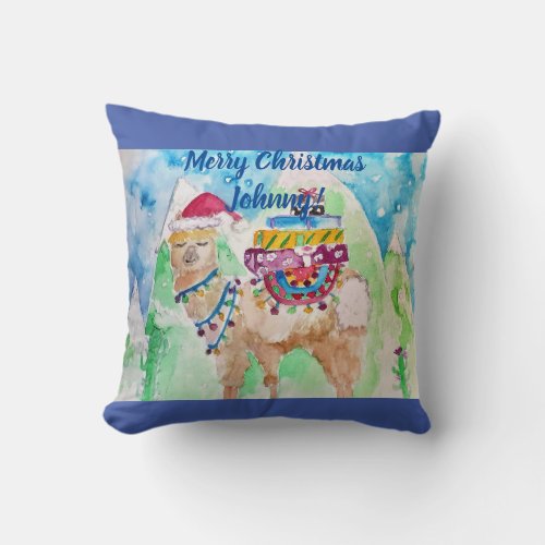 Cute Llama Merry Christmas Boys Childs Cushion