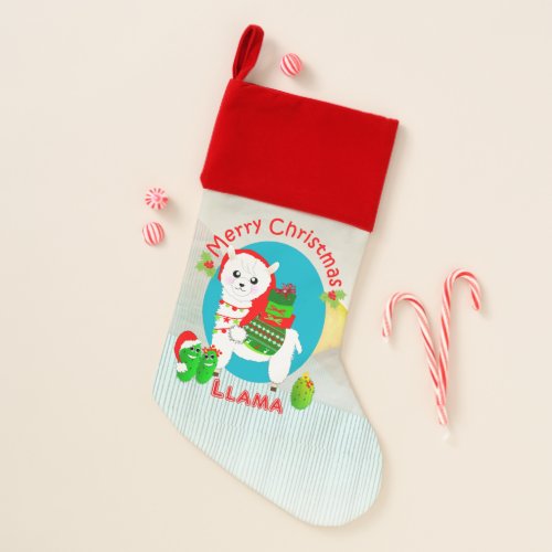 Cute Llama Merry Christmas Christmas Stocking