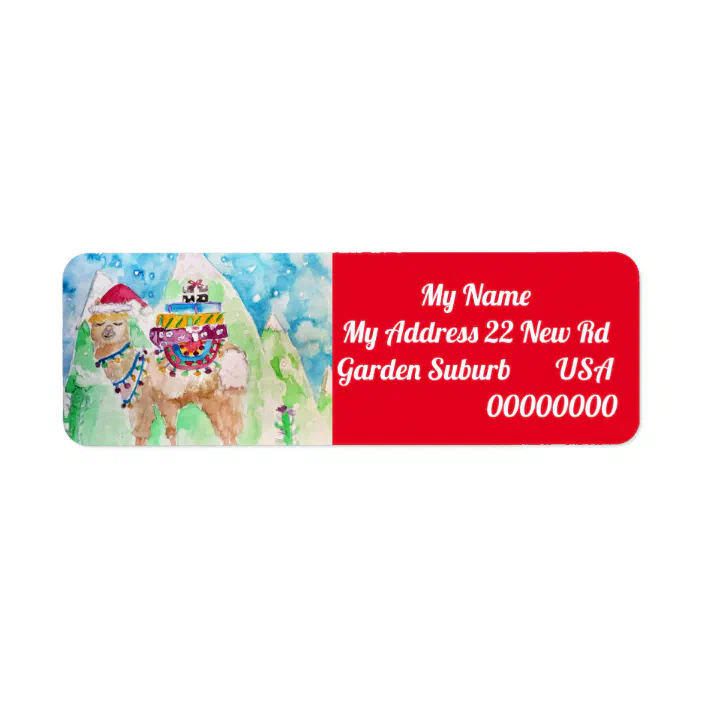 Cute Llama Merry Christmas Return Address Labels | Zazzle