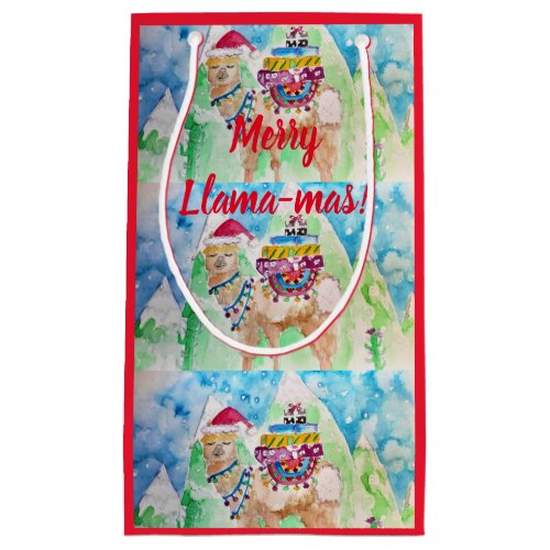 Cute Llama Merry Llama_mas Art Christmas Gift Bag