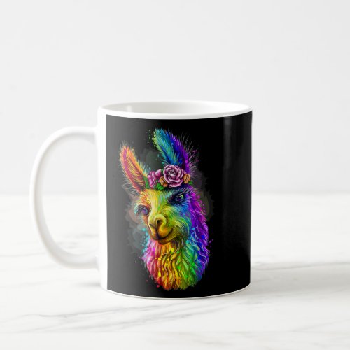 Cute Llama Mom For Llama  Llama Colorful Art  Coffee Mug