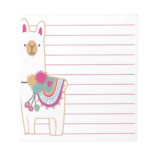 Cute llama notepad | Zazzle.com