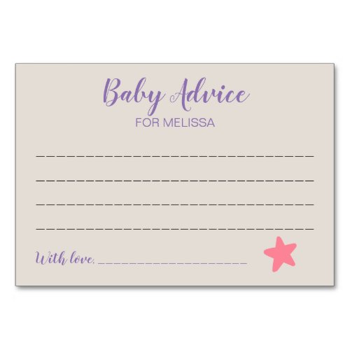 Cute Llama Pastel Baby Shower Advice Cards