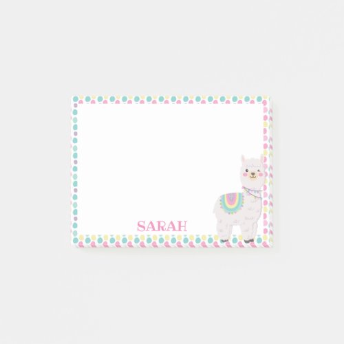 CUTE LLAMA PASTEL COLORS POST_IT NOTES