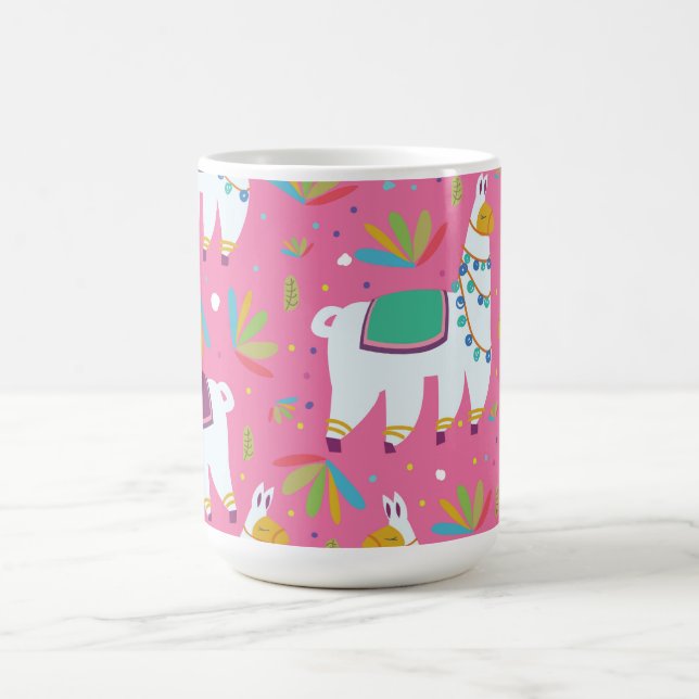 Cute Llama Pattern Color Morph Mug (Center)