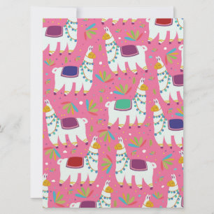Cute Llama Pattern Invitation