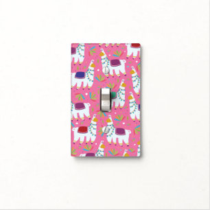 Cute Llama Pattern Light Switch Cover