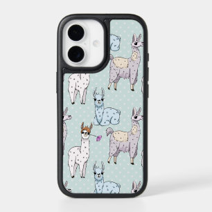 Cute Llama Pattern on Polka Dots iPhone 17 Case