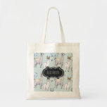 Cute Llama Pattern On Polka Dots Tote Bag at Zazzle