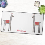 Cute Llama Personalized Desk Mat<br><div class="desc">A fun llama or alpaca design ready for you to customize with your own name,  quote or funny saying.  Original art by Nic Squirrell.</div>
