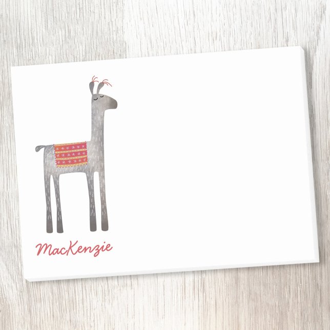 Cute Llama Personalized Post-it Notes (Llama personalized name Post It notes)
