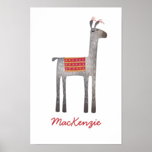 Cute Llama Personalized Poster