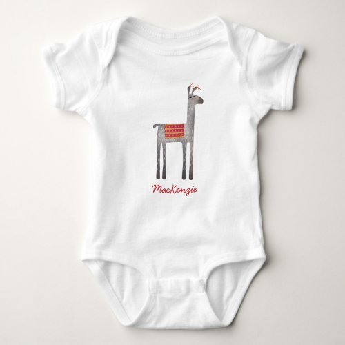 Cute Llama Personalized T_Shirt Baby Bodysuit
