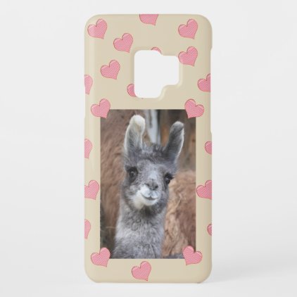 Cute llama photo with heartsSamsung Galaxy S9 case
