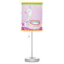 Cute llama pool float illustration custom nursery table lamp