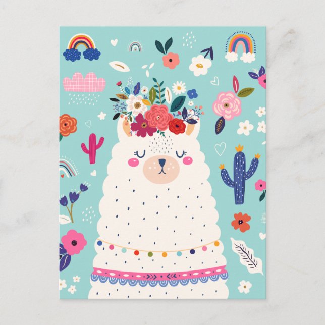 Cute llama postcard (Front)