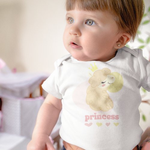 Cute Llama Princess Baby Bodysuit