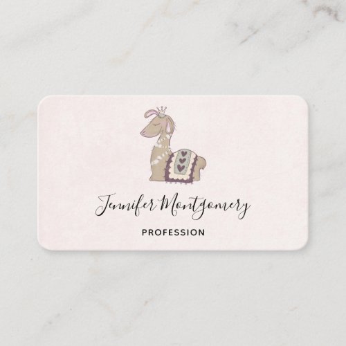 Cute Llama Princess Wearing a Crown Business Card