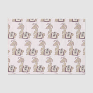 Cute Llama Princess Wearing a Crown Patterned Tissue Paper