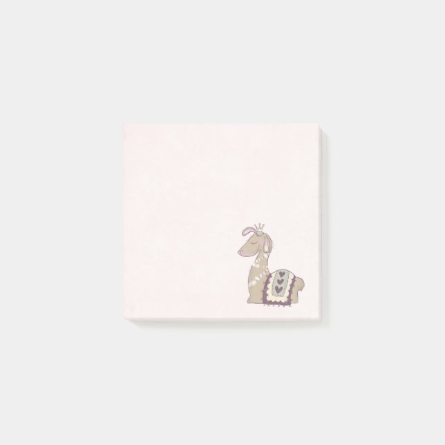 Cute Llama Princess Wearing a Crown Post-it Notes (Front)
