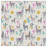Cute Llama Print Fabric