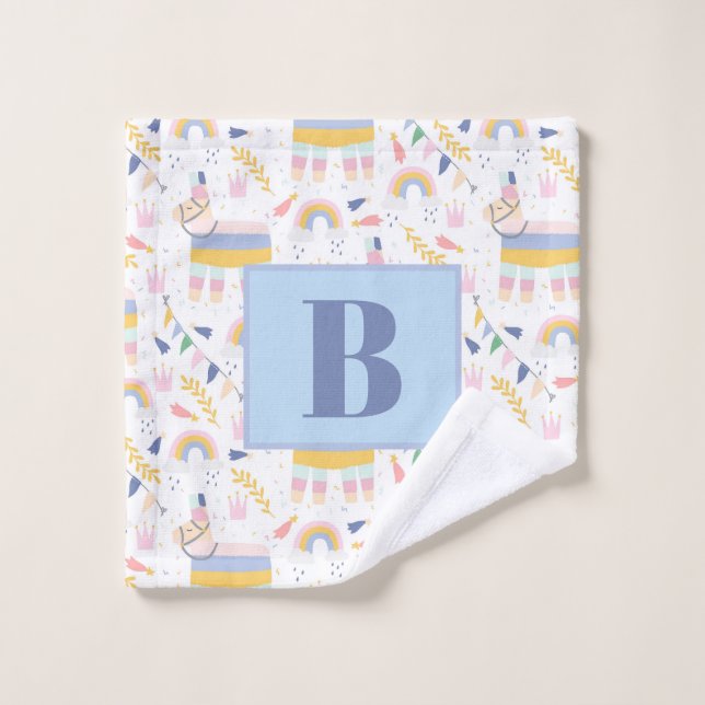 Cute Llama Rainbow Baby Nursery Bath Wash Cloth (Wash Cloth)