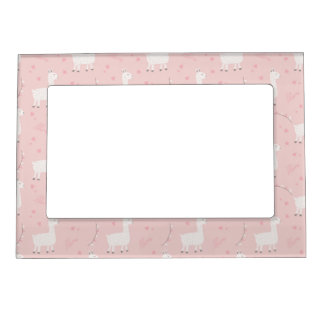 Cute llama seamless  magnetic frame