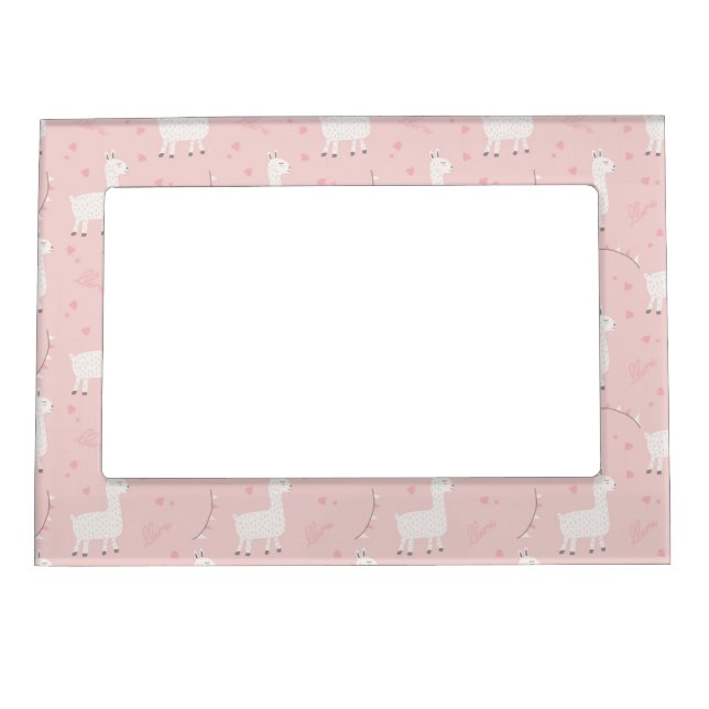Cute llama seamless  magnetic frame (Front)