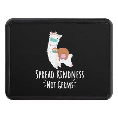 Cute Llama  Sloth With Face Mask Spread Kindness Hitch Cover