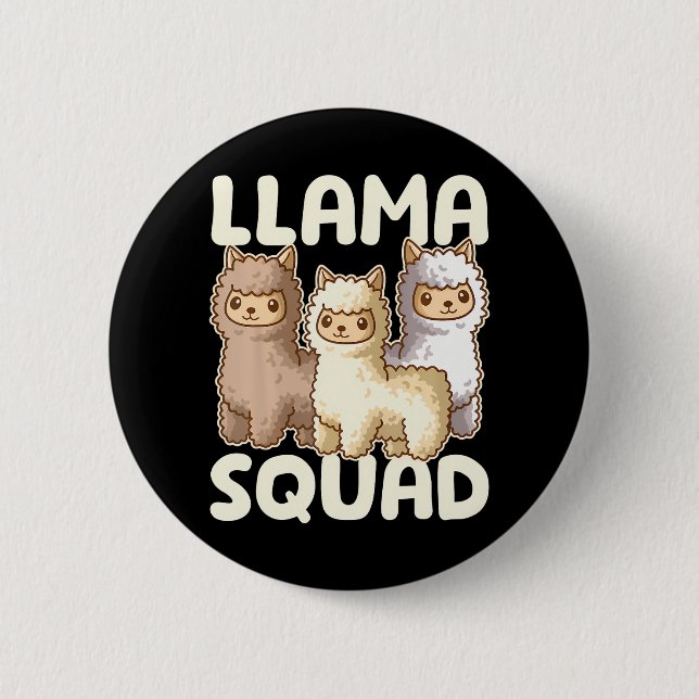 Cute Llama Squad Button (Front)