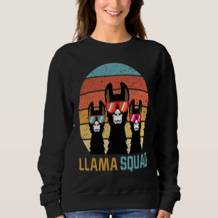 cute llama squad for llama and alpaca retro sweatshirt