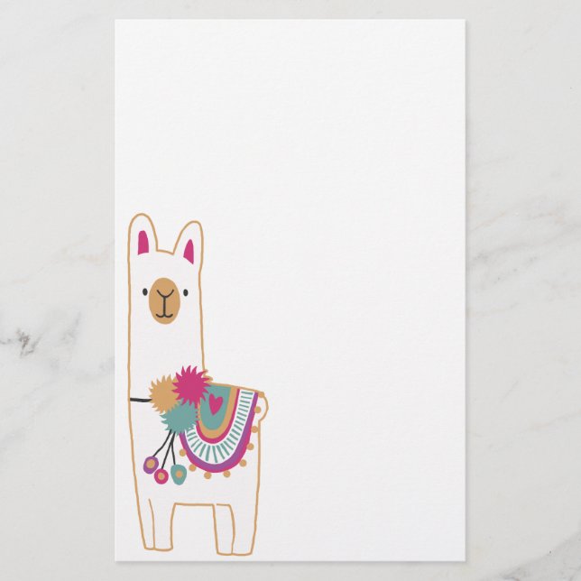 Cute llama stationery (Front)