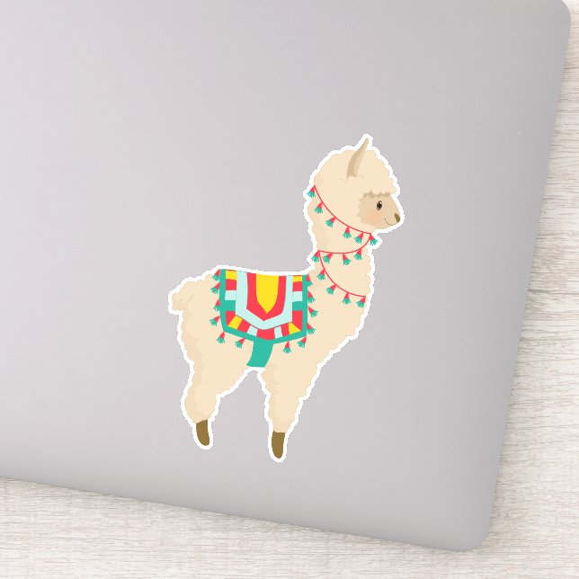 Cute Llama. Sticker (Detail)