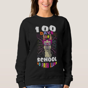Cute Llama Student 100th Days No Problem 100 Days  Sweatshirt
