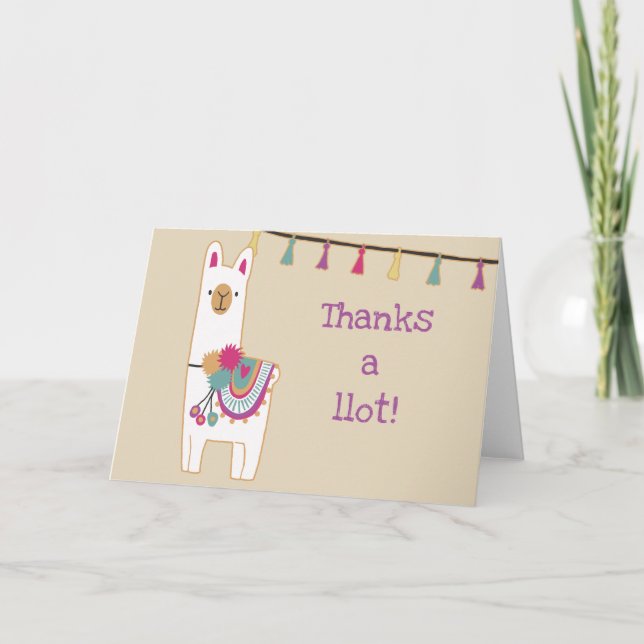 Cute llama & tassels thank you card (Front)