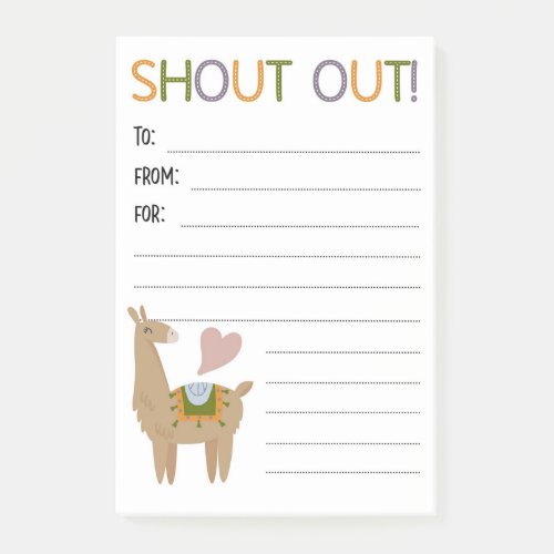 Cute Llama Teacher Mail Post It Notes