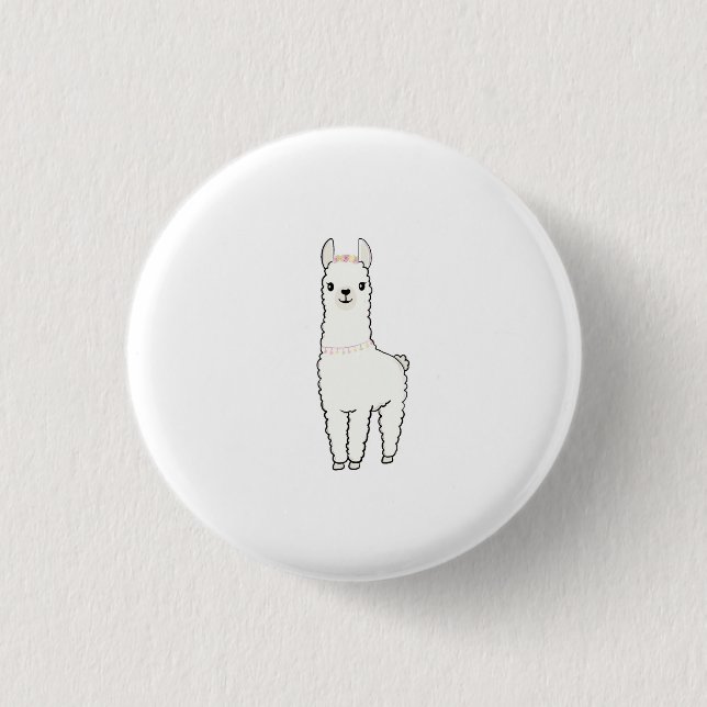 Cute llama themed card button (Front)