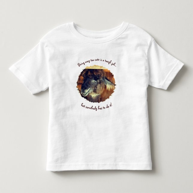 Cute Llama Too Cute Humorous   Toddler T-shirt (Front)