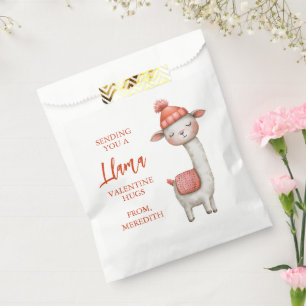 Cute Llama Valentine's Day Treat Sack, Valentine Favor Bag