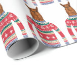 Cute Llama wearing Funny Ugly Christmas Sweater Wrapping Paper Cute Llama wearing Funny Ugly Christmas Sweater Wrapping Paper