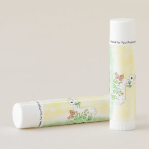 Cute Llama with Yellow Flowers Gender Neutral Lip Balm