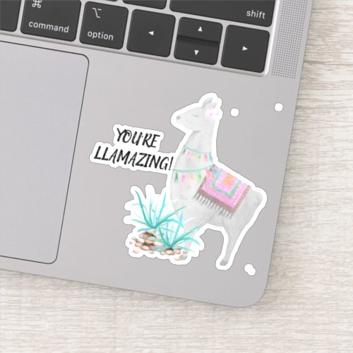 Cute Llama Youre Llamazing Vinyl Sticker