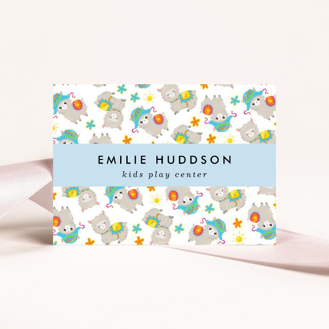 Cute Llamas, Kids Play Center, Activity Center Business Card (Creator Uploaded)