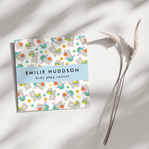 Cute Llamas, Kids Play Center, Activity Center Square Business Card