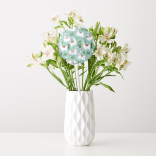 Cute Llamas On Teal Pattern Balloon