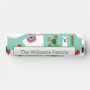 Cute Llamas On Teal Pattern Breath Savers® Mints