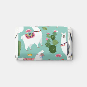 Cute Llamas On Teal Pattern Hershey's Miniatures