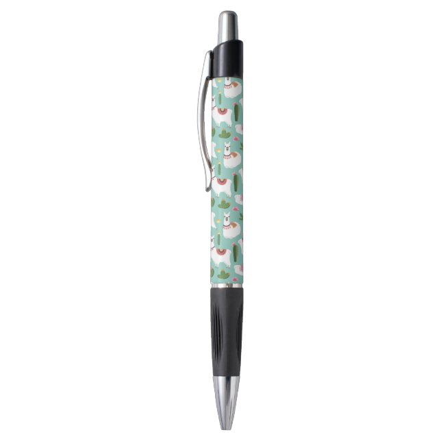 Cute Llamas On Teal Pattern Pen (Top (Vertical))