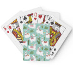 Cute Llamas On Teal Pattern Playing Cards Cute Llamas On Teal Pattern Playing Cards