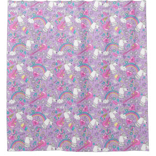 Cute llamas shower curtain